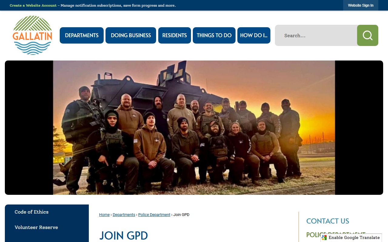 Gallatin 72 hour booking police department website