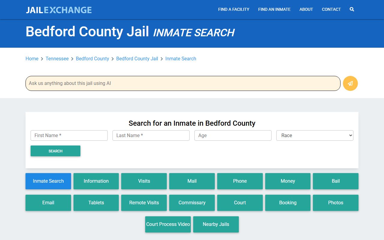 Bedford County jail exchange 72 hour booking