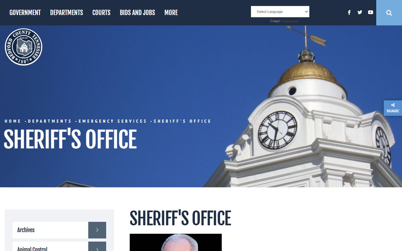 Bedford County Sheriff's Office 72 hour booking