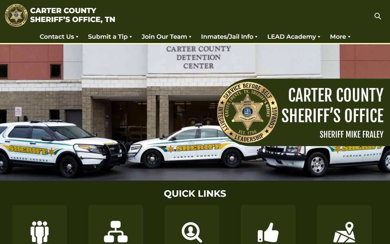 Carter County Sheriff's Office website for 72 hour booking records