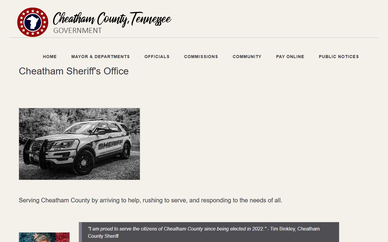 Cheatham County Sheriff's Office 72 hour booking
