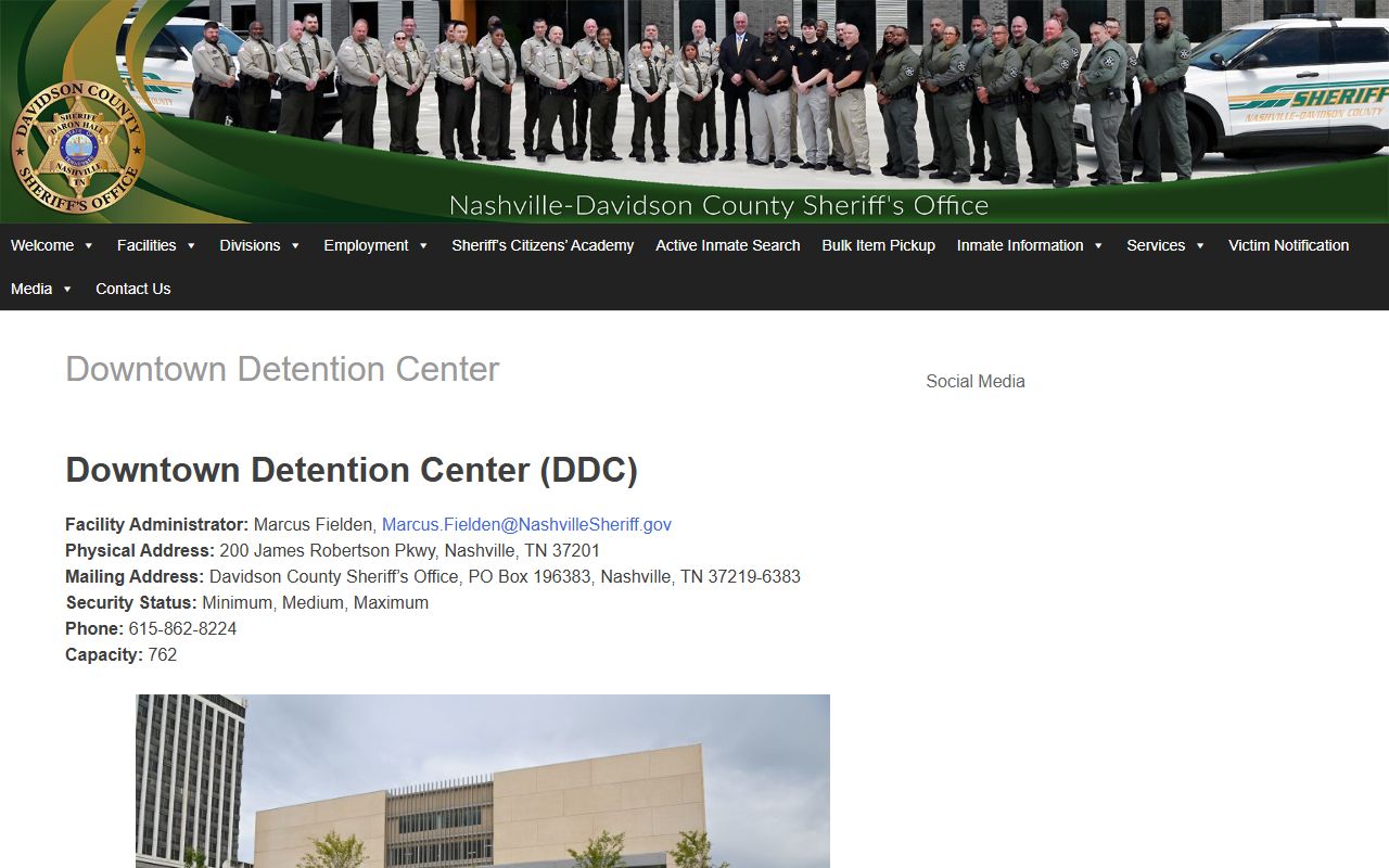 Davidson County Downtown Detention Center information 72 hour booking