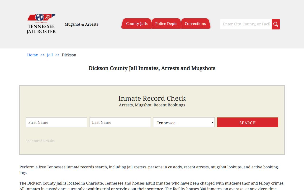 Dickson County jail booking resources 72 hour booking