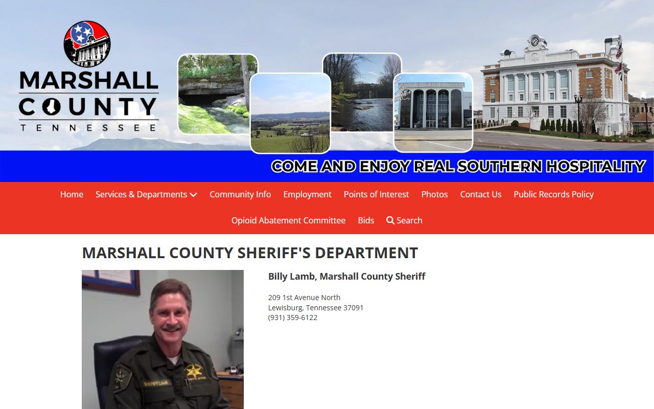 Marshall County Sheriff's Office jail and booking resources for 72 hour booking