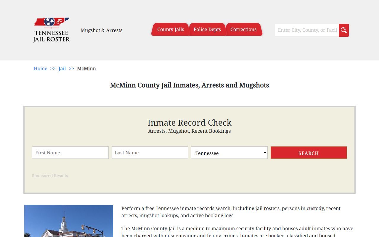 McMinn County jail and booking resources for 72 hour booking