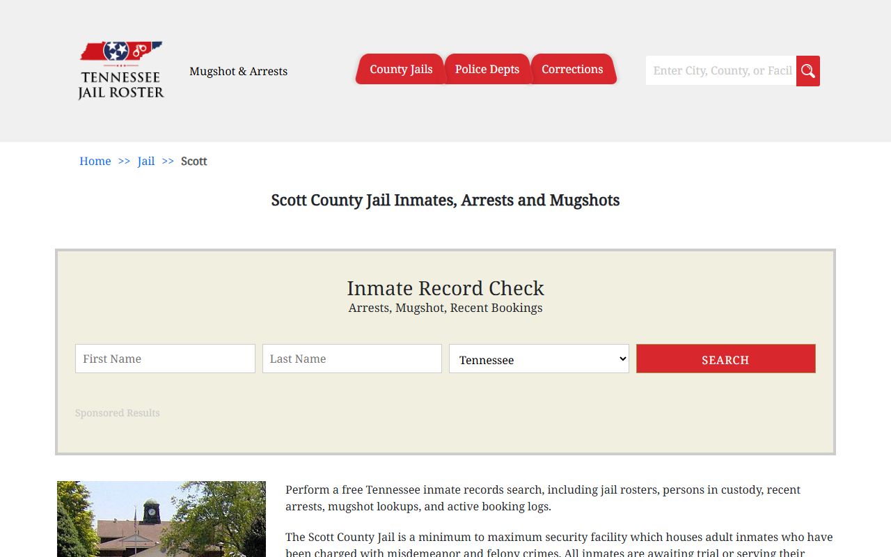 Scott County jail booking resources for 72 hour booking records