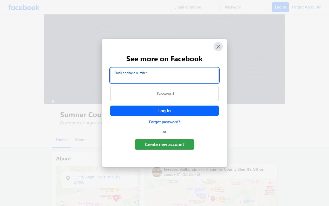 Sumner County Sheriff's Office page for 72 hour booking records